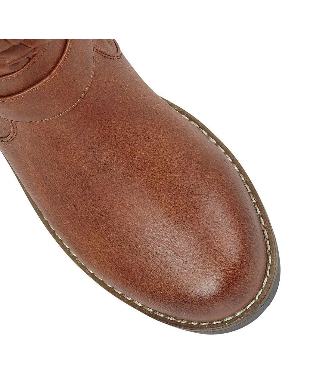 Lotus Brown Juniper Knee High Slouch Boots