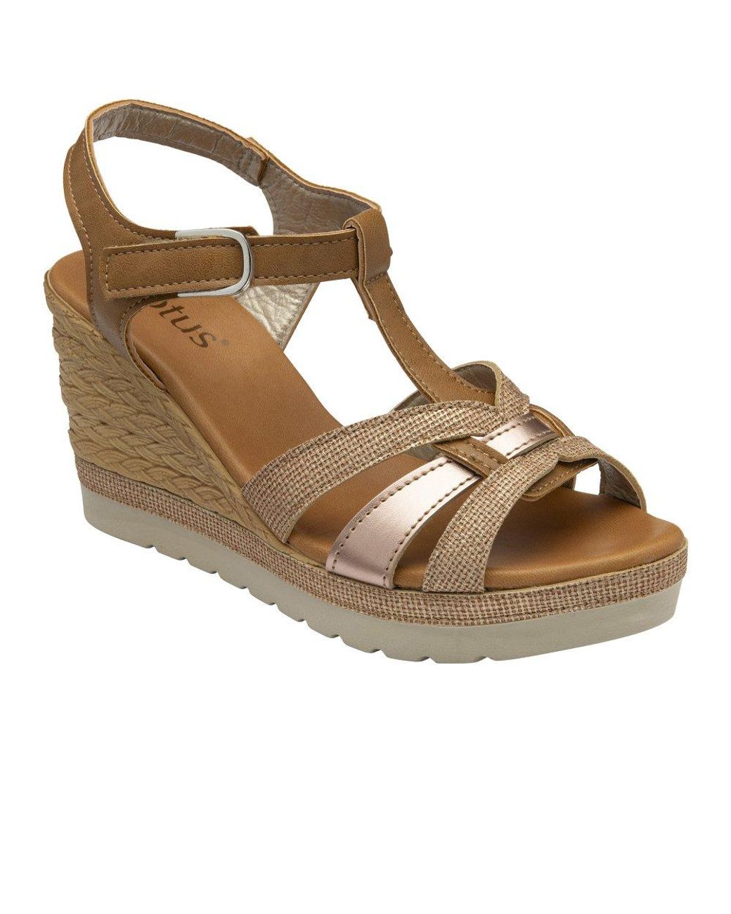 Lotus Metallic Cavallo Wedge Sandals
