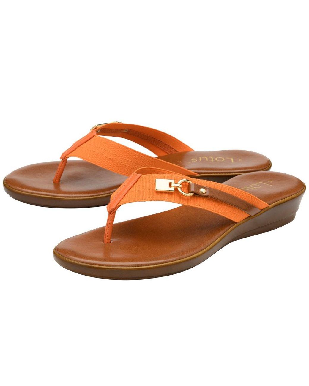 Lotus Brown Esino Toe Post Sandals