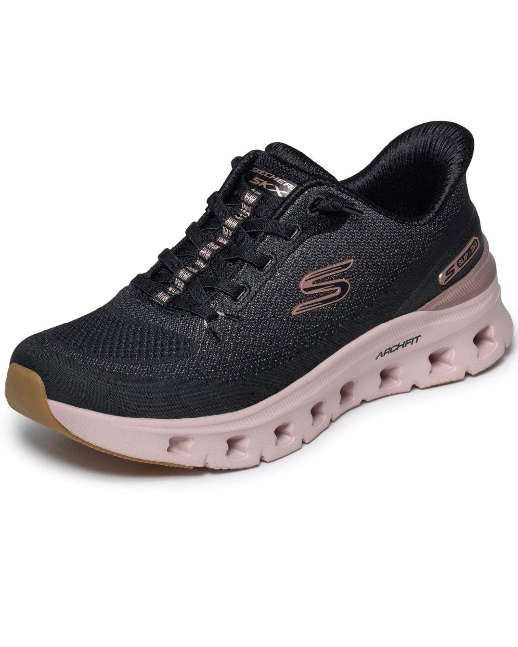 Skechers Black Arch Fit Glide-Step Pro Golden Pace Trainers