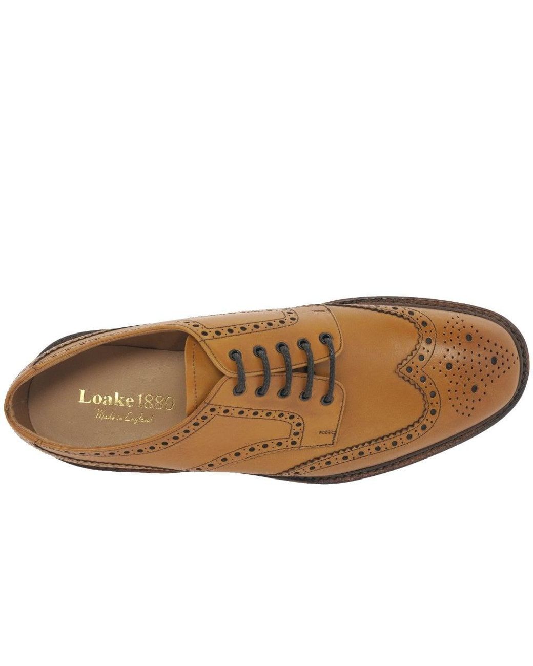 Loake Brown Chester Leather Brogue Shoes for men