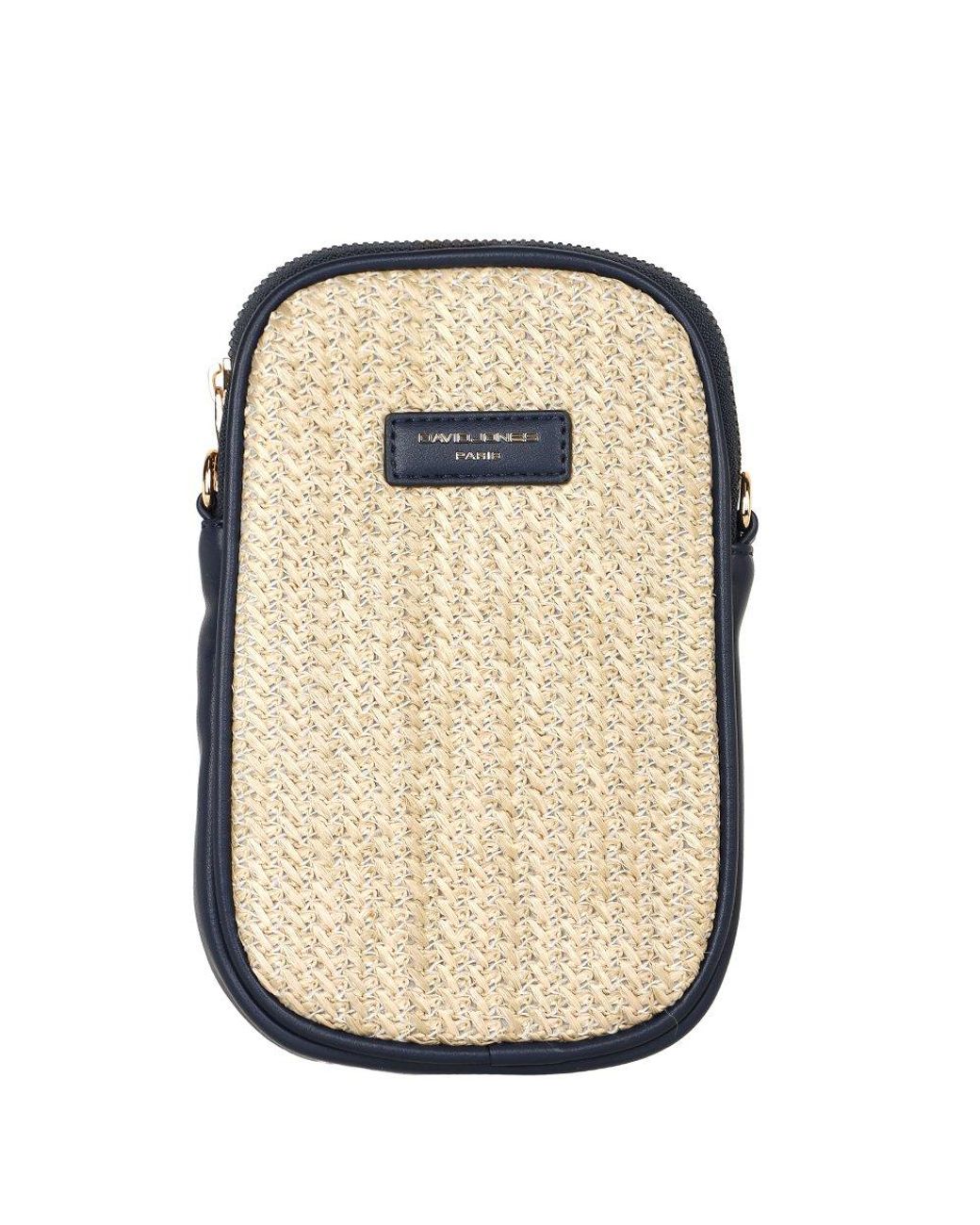David Jones Metallic Cantaloupe Phone Bag