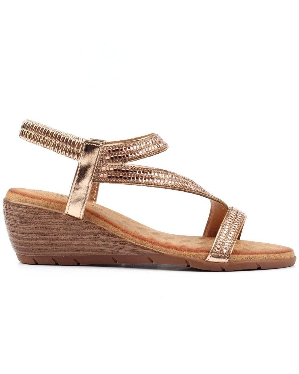 Lunar (GRS) Brown Darci Wedge Sandals