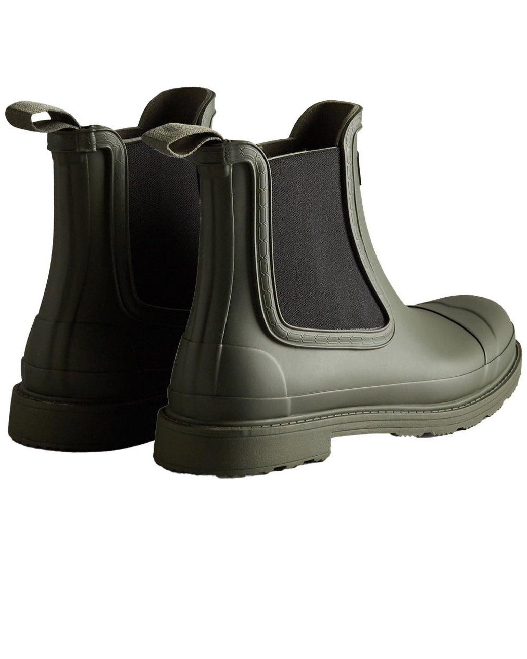 Hunter Black Commando Chelsea Wellingtons for men