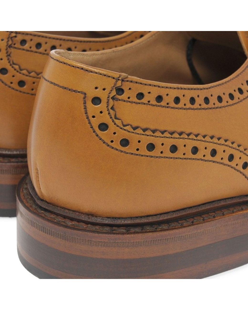 Loake Brown Chester Leather Brogue Shoes for men
