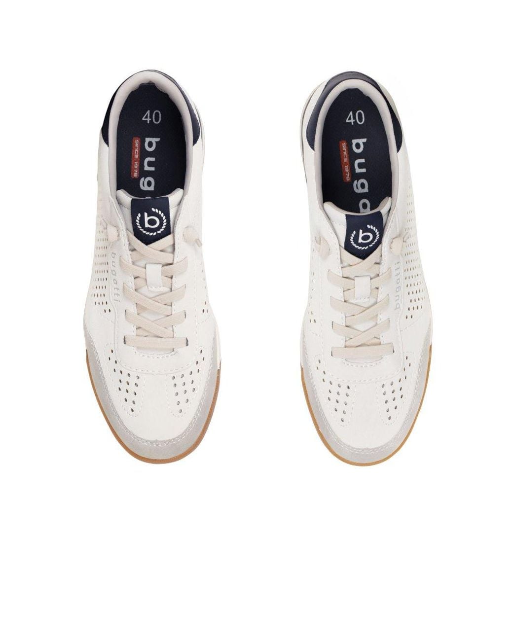 Bugatti White Treble Trainers for men