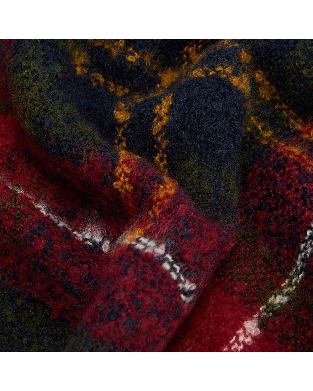 Barbour Green Saltburn Beanie &Amp; Tartan Scarf Set