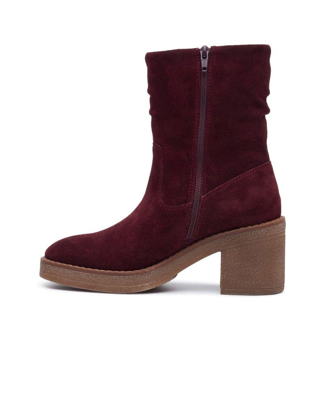 Hush Puppies Red Flora Ruched Ankle Boots