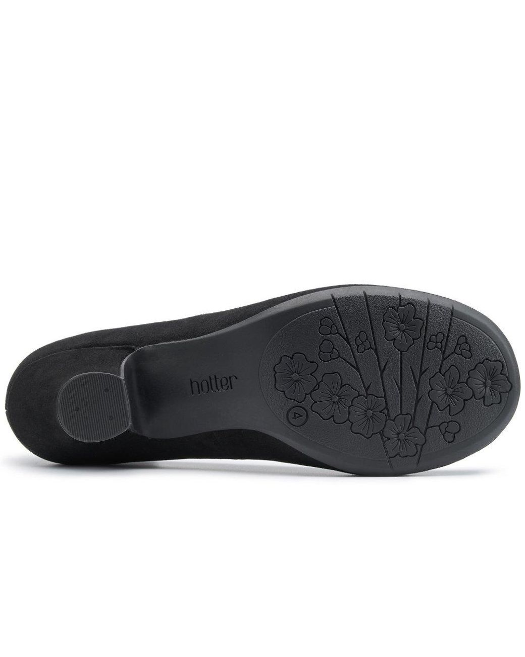 Hotter Black Jive Wide Fit Court Shoes