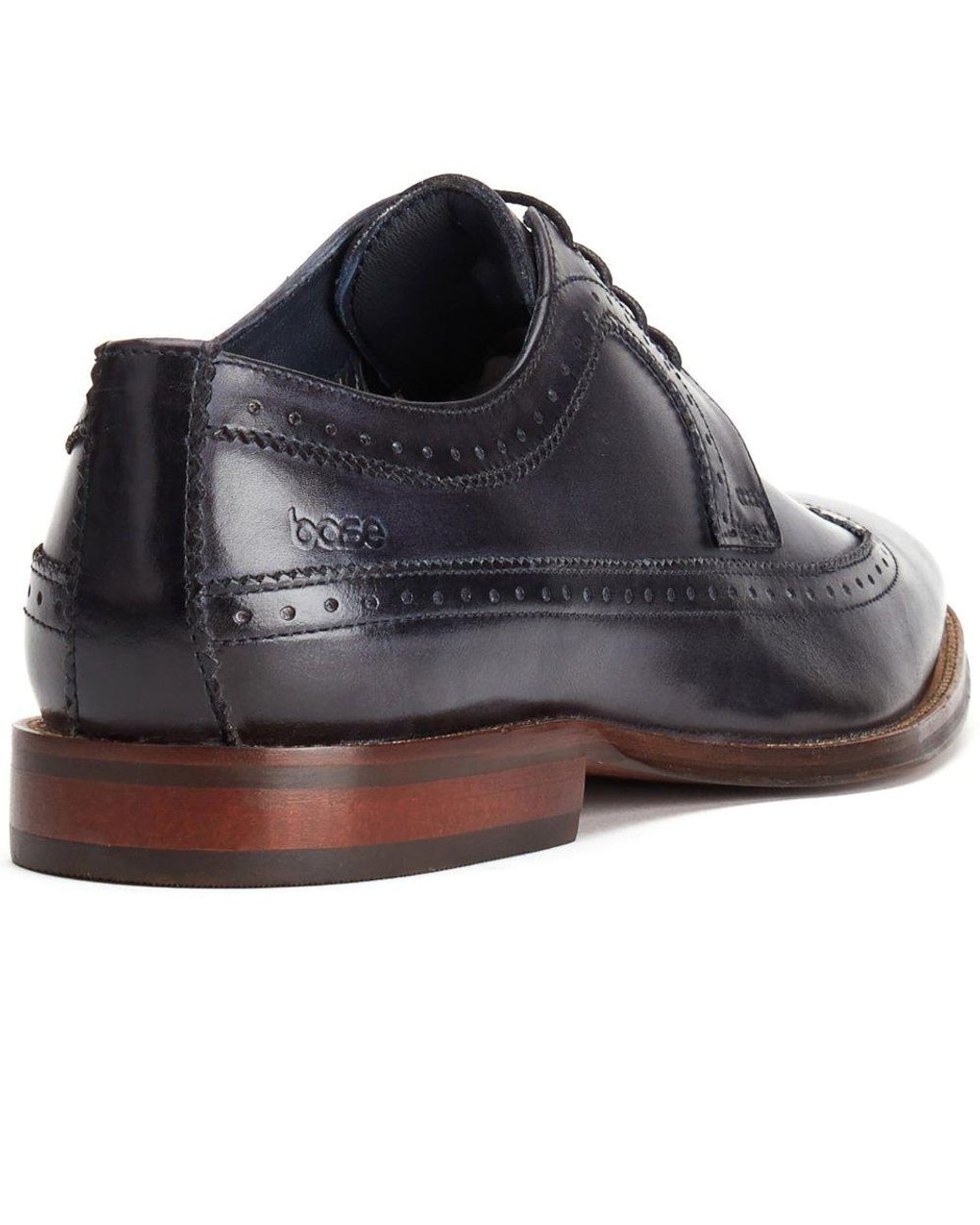 Base London Blue Havisham Plain Toe Derby Shoes for men