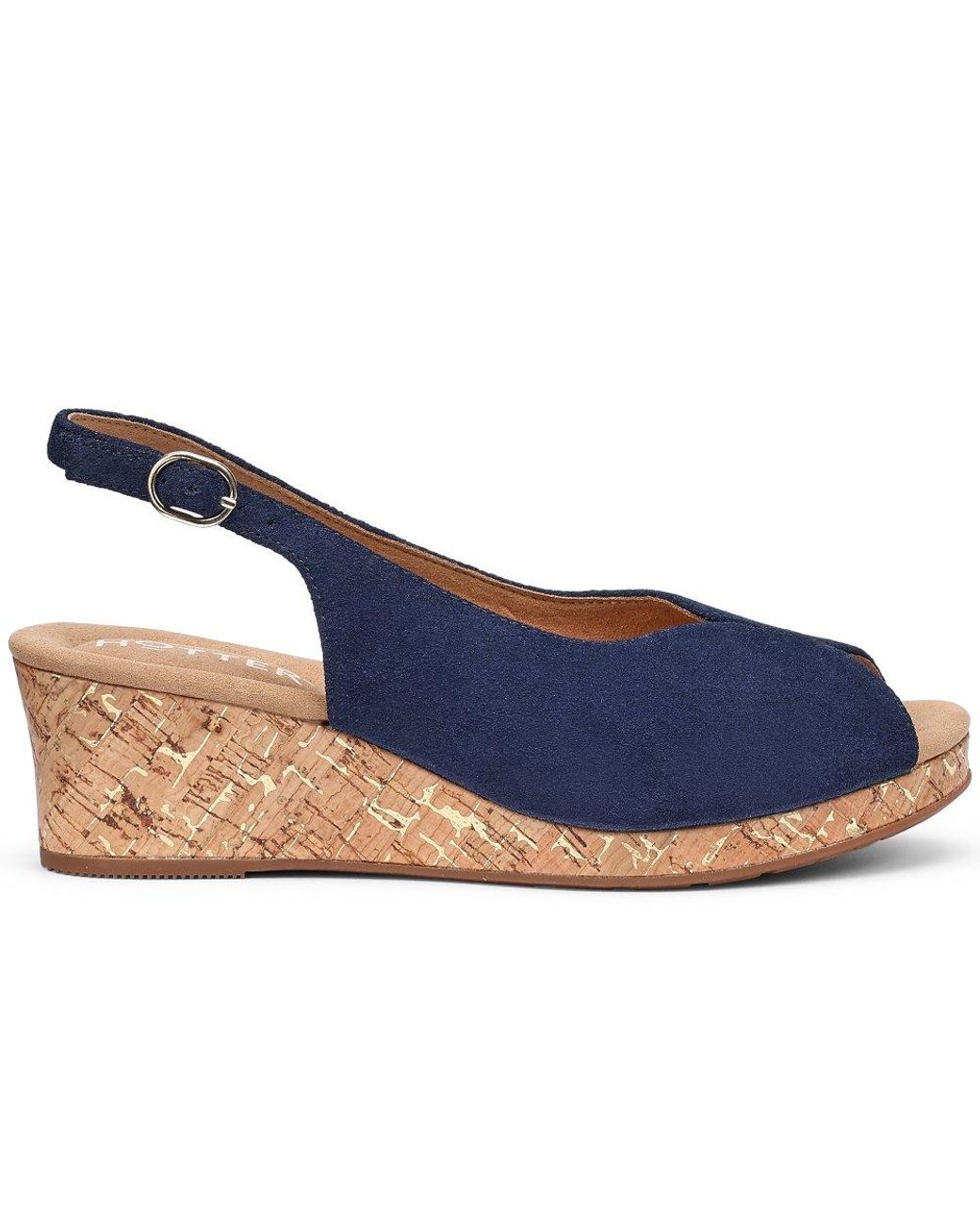 Hotter Blue Atlantic Wedge Sandals
