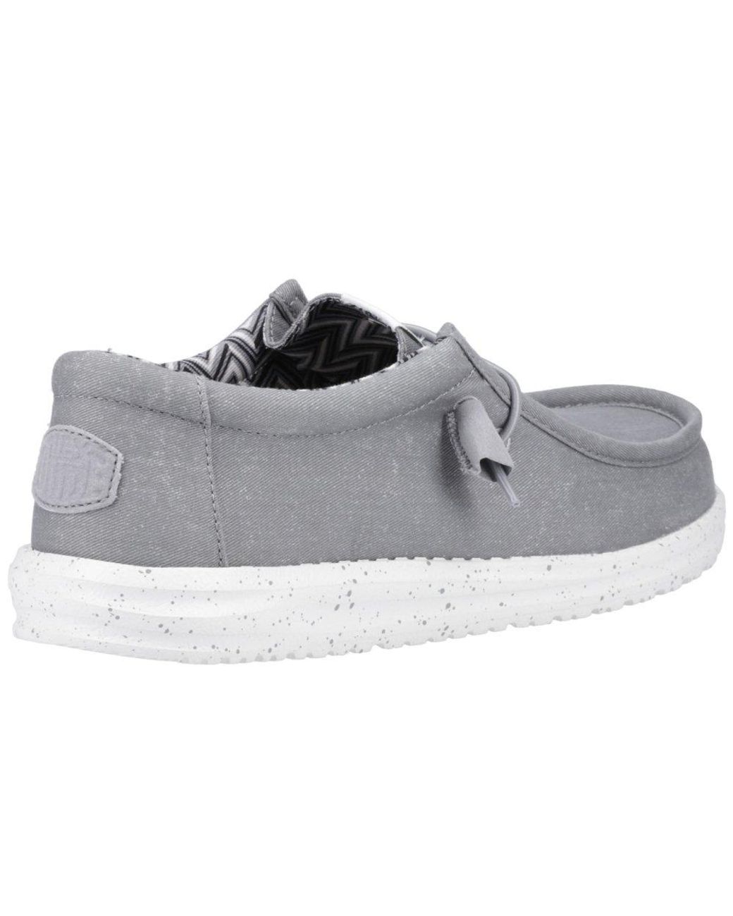 HeyDude Black Wally Canvas Shoes for men