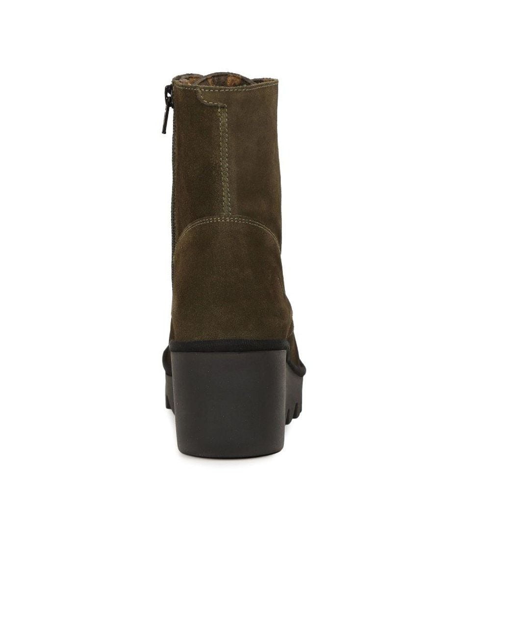 Fly London Green Suede Wedge Heel Boots