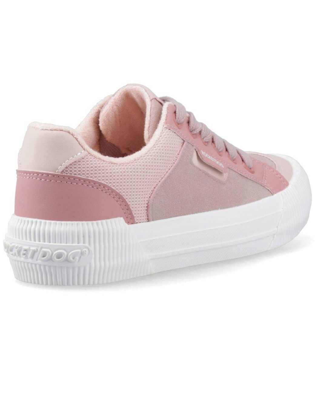 Rocket Dog Pink Cheery Blocked Fabric Trainers