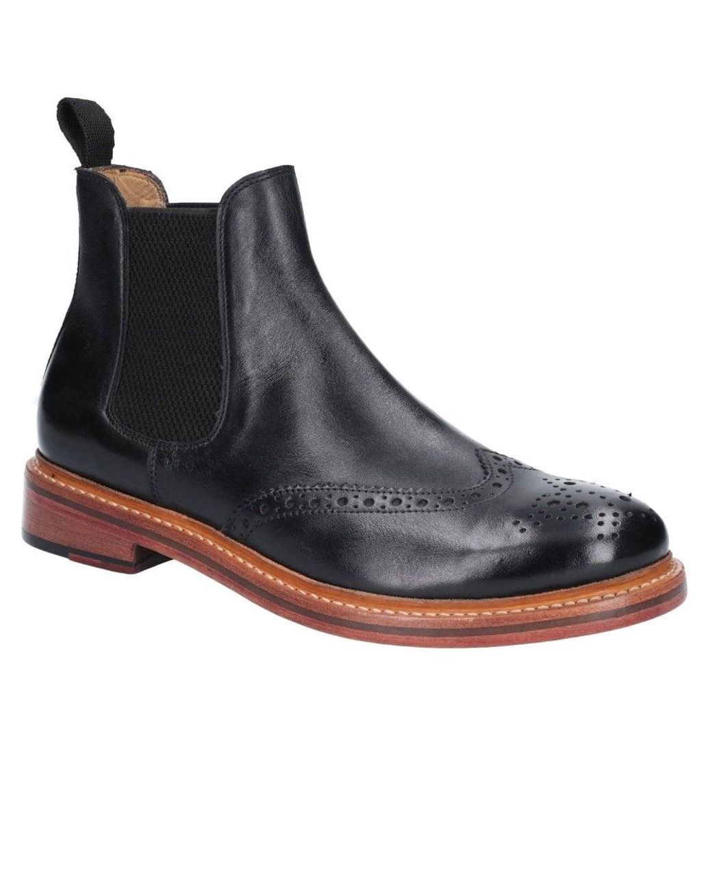 Cotswold Black Siddington Leather Chelsea Boots for men