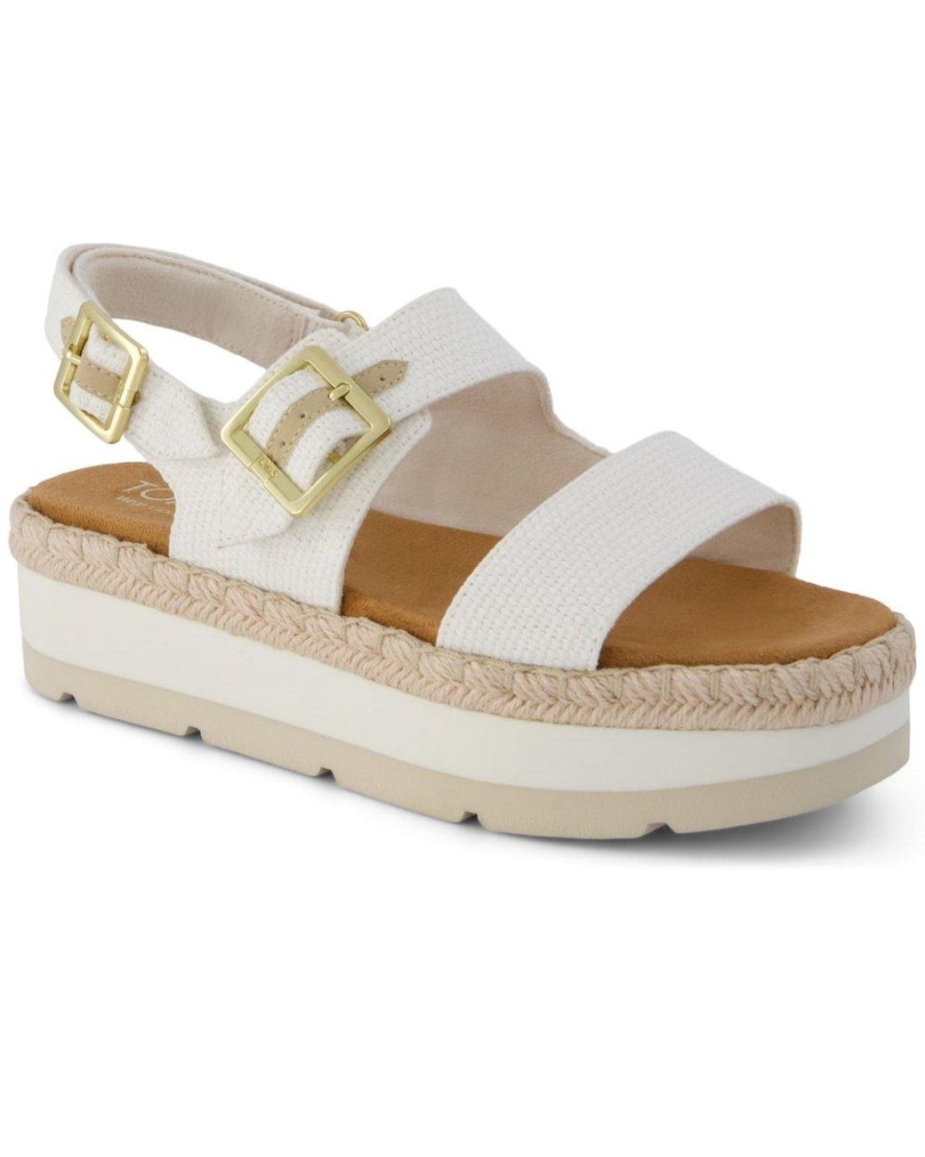 TOMS Metallic Giana Flatform Sandals