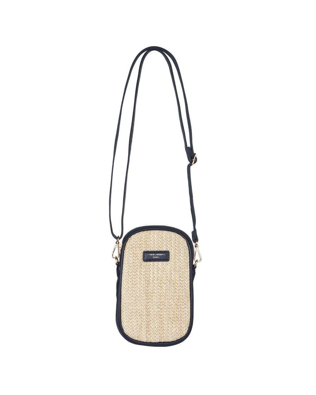 David Jones Metallic Cantaloupe Phone Bag