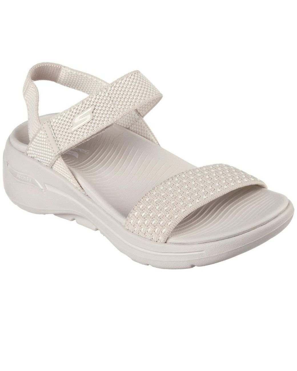 Skechers Go Walk Arch Fit Polished Sandals in Natural | Lyst Australia
