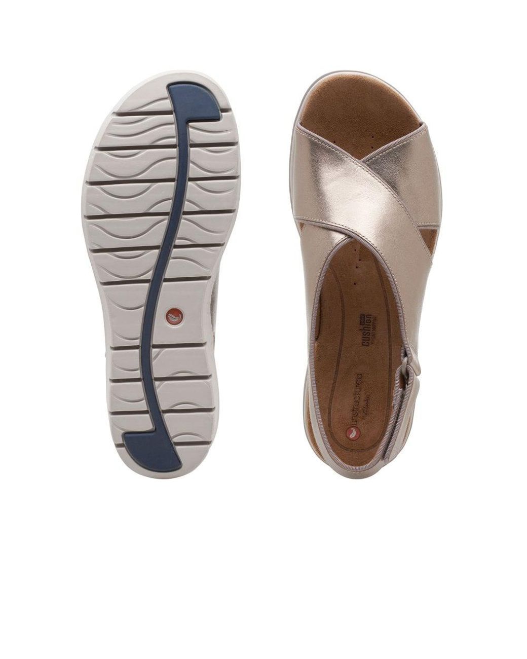 Clarks Un Karely Sun Flip Flops in Metallic Lyst Canada