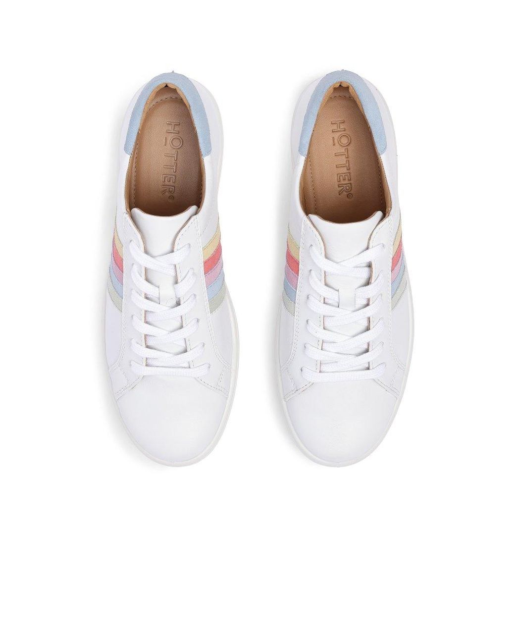 Hotter White Switched Wide Fit Trainers