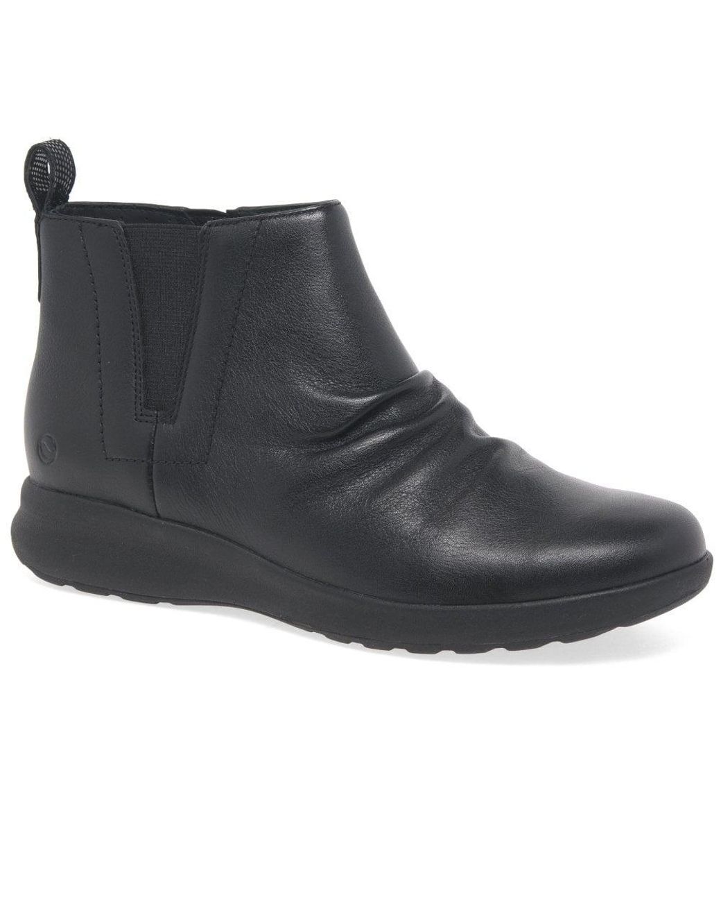 Clarks Un Adorn Mid Leather Womens Chelsea Zip Ankle Boots in Black | Lyst  Canada
