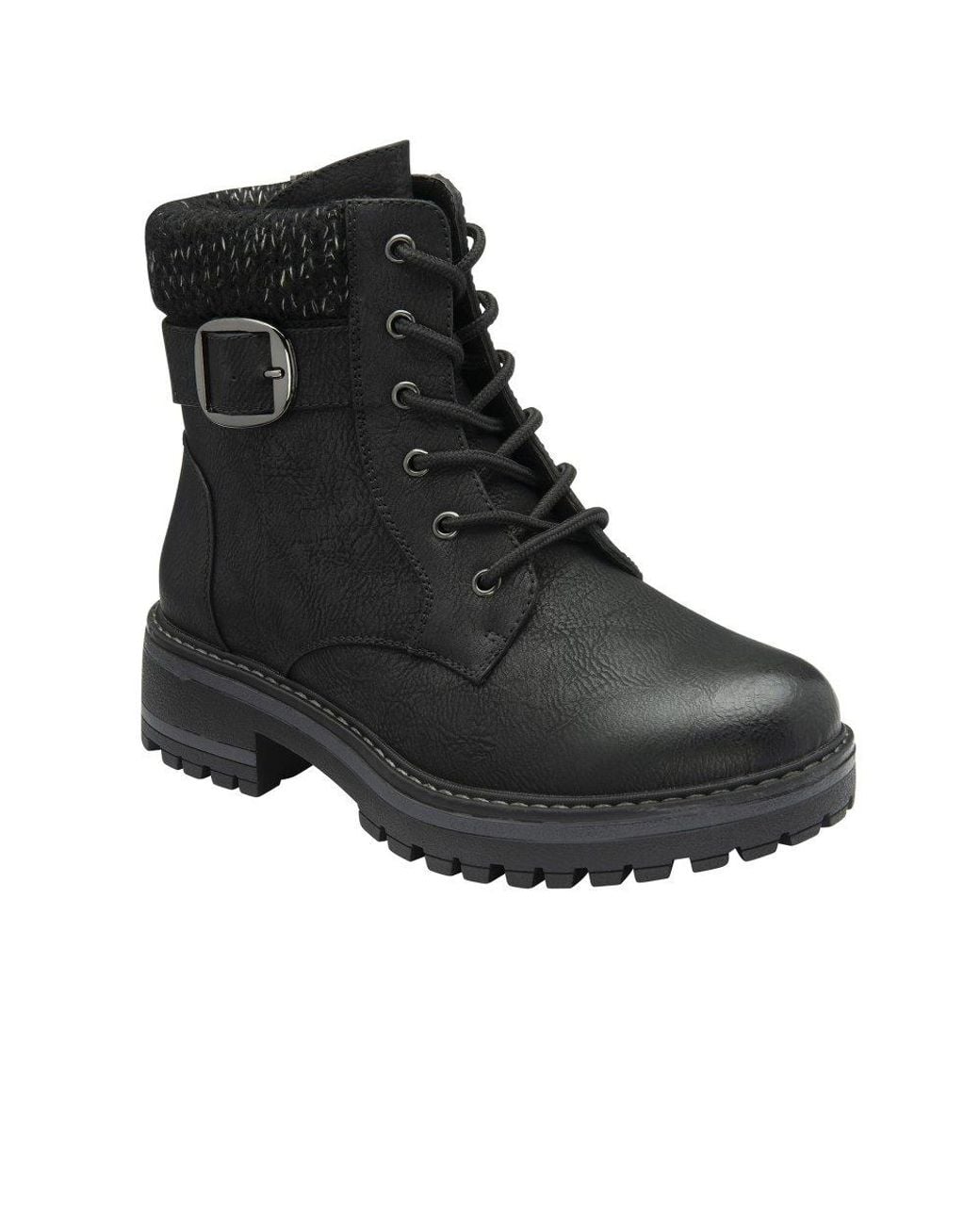 Lotus Black Gretal Wide Fit Ankle Boots
