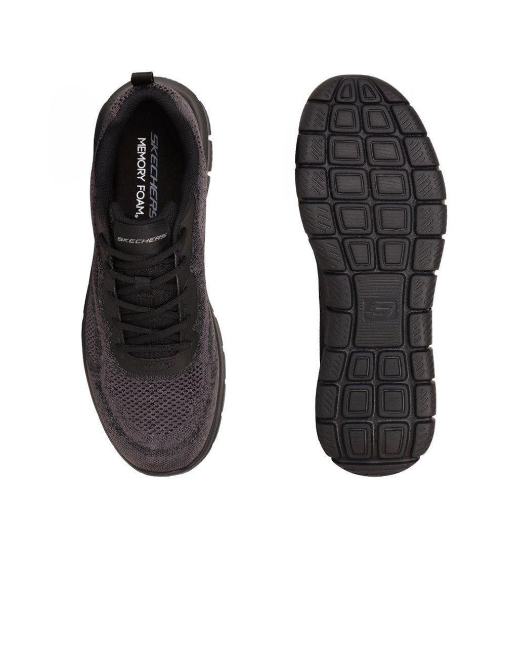 Skechers Black Track Lace Trainers for men