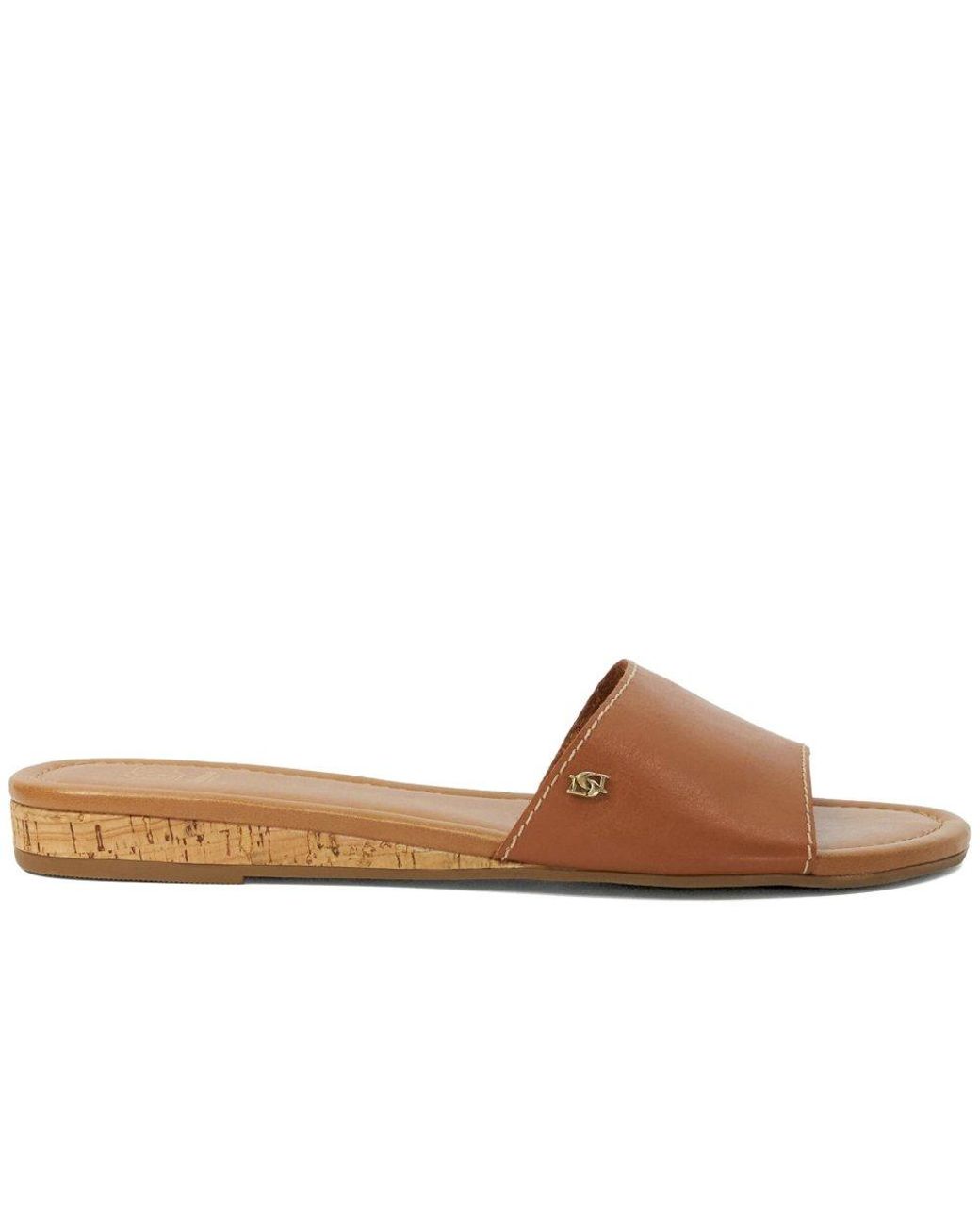 Dune Brown Lino Sandals