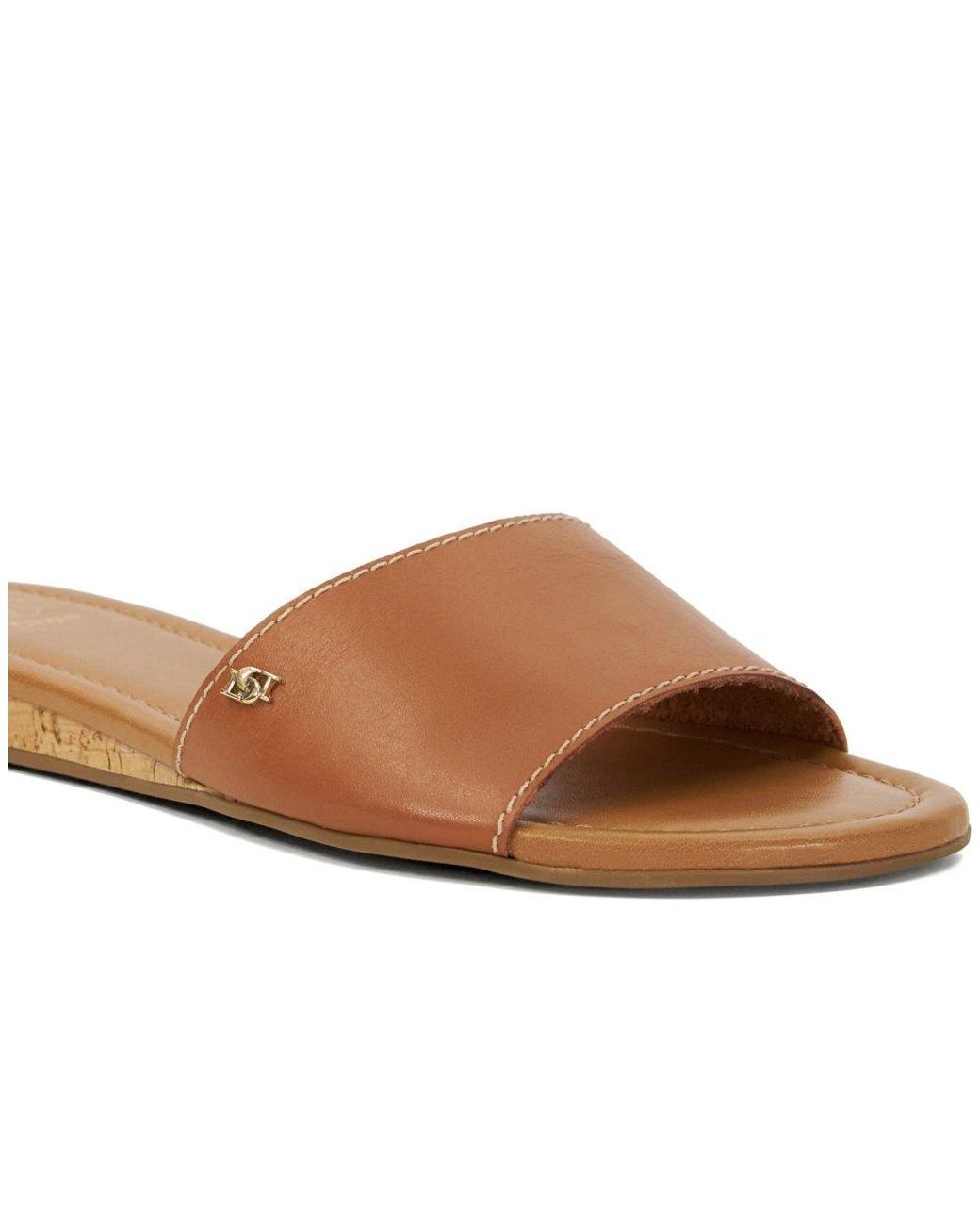 Dune Brown Lino Sandals