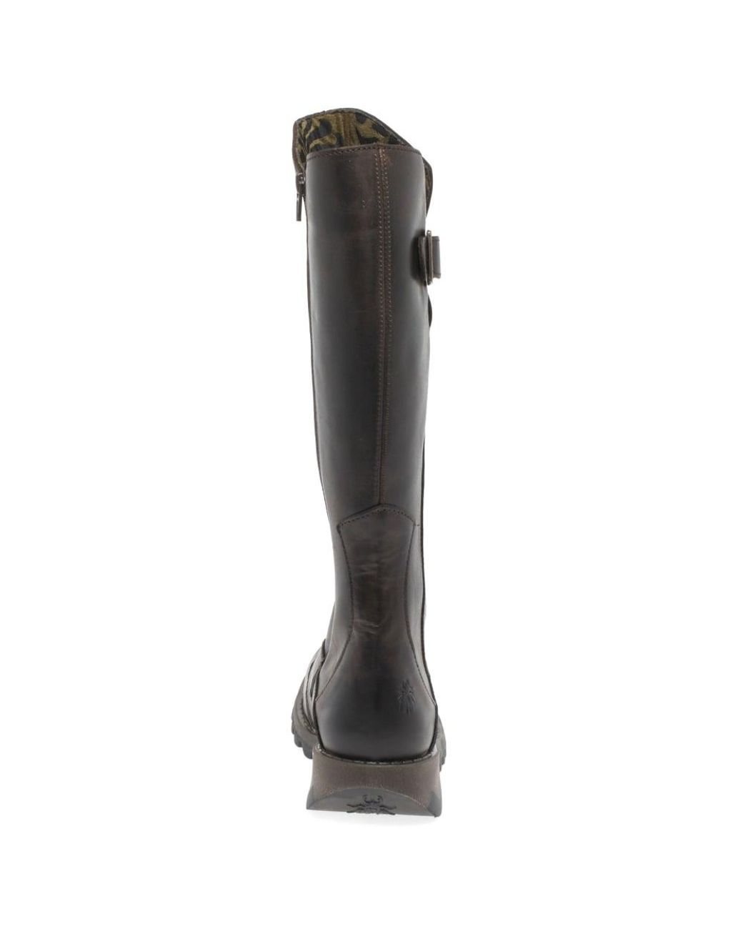 Fly London Brown Mol 2 Low Wedge Buckle Boots