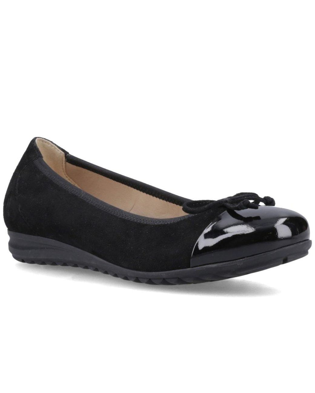 Hush Puppies Black Laurie Toe Cap Ballerinas