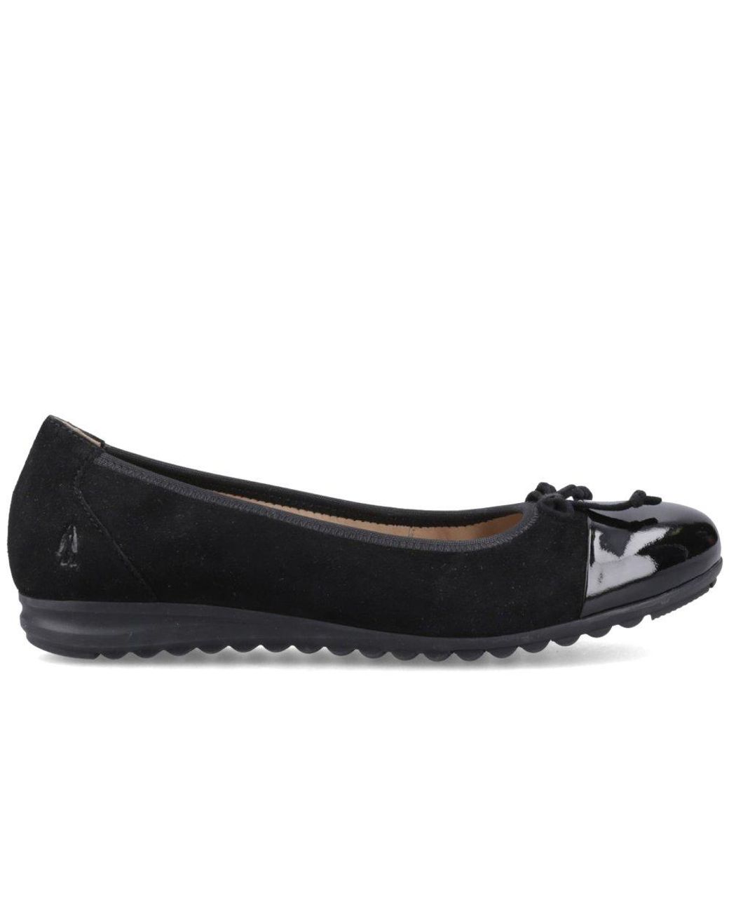 Hush Puppies Black Laurie Toe Cap Ballerinas