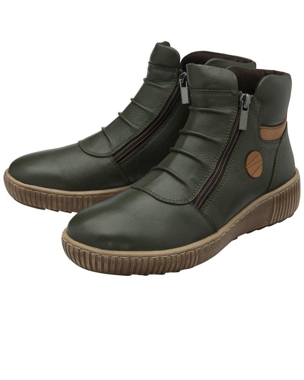 Lotus Green Atlanta Ankle Boots