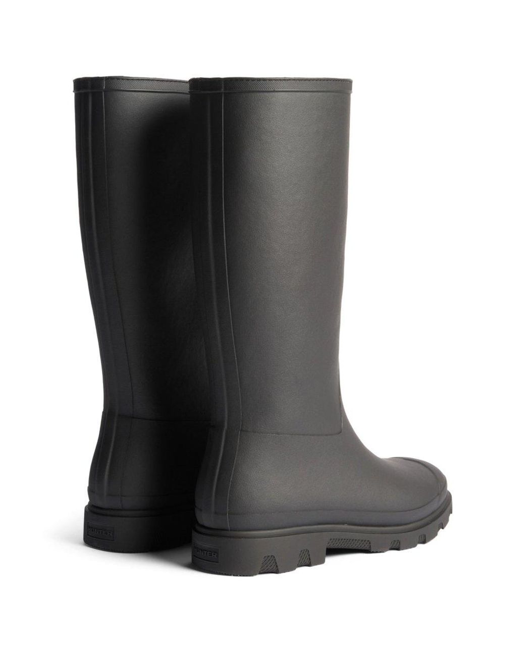Hunter Black Downpour Tall Insulated Wellingtons for men