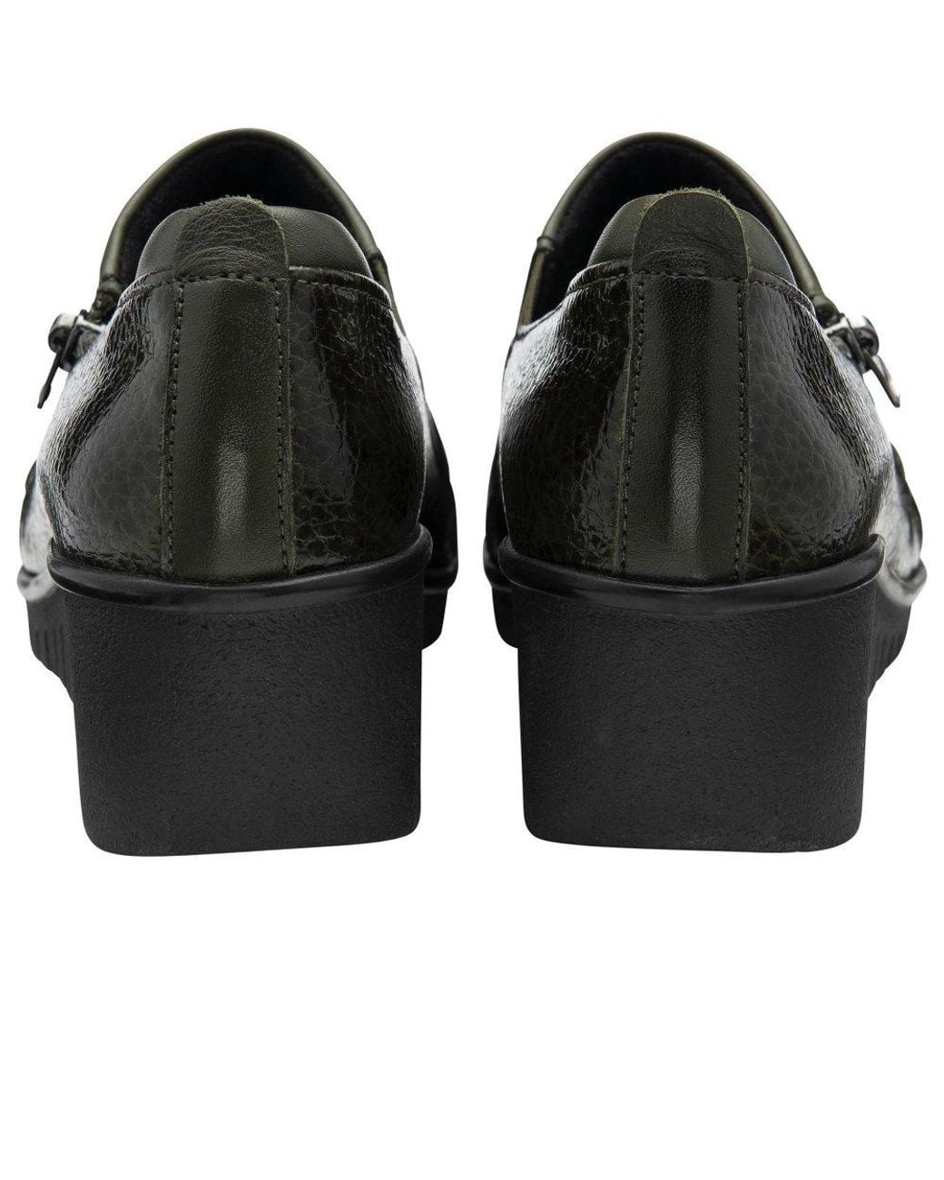 Lotus Black Altan Low Wedge Shoes