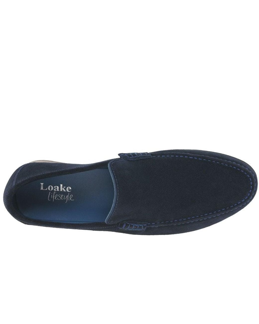 Loake Blue Nicholson Suede Moccasin Shoes for men