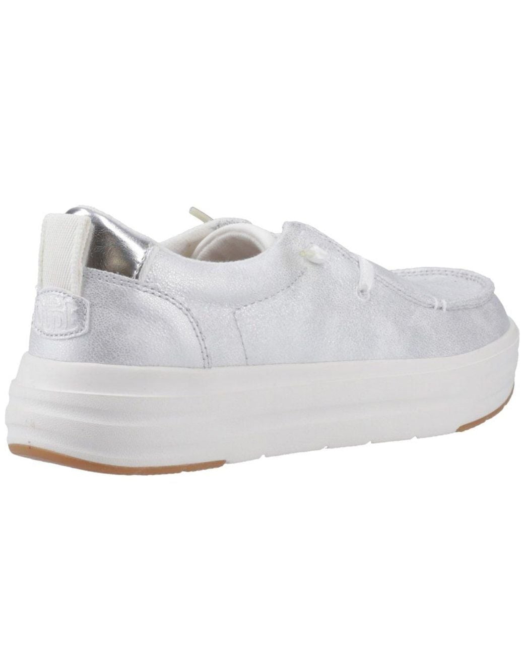 HeyDude White Wendy Nova Shimmer Trainers