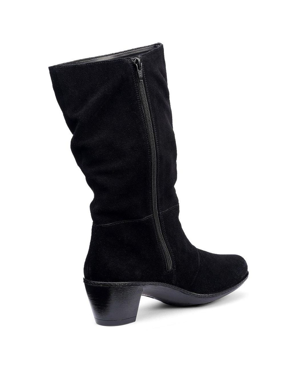 Hotter Blue Rhone Wide Fit Calf Boots