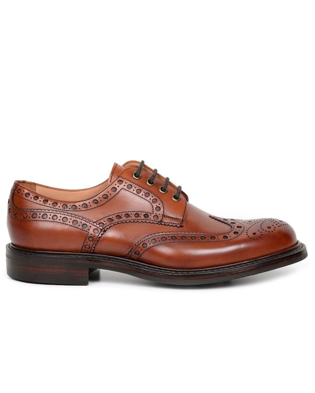Cheaney Brown Avon Wingcap Brogue Shoe - Dark Leaf Calf Le for men