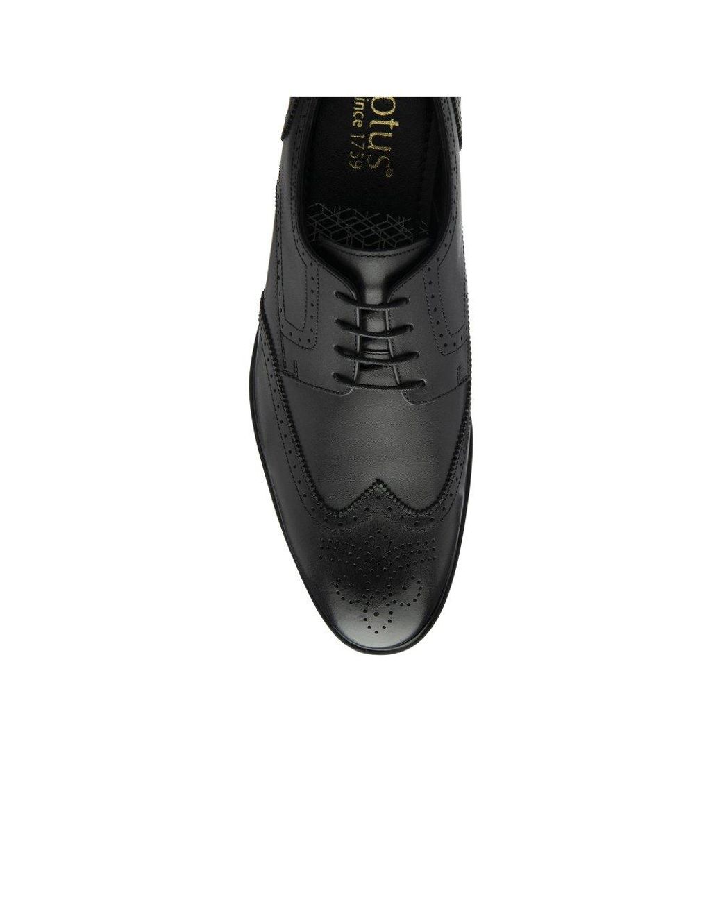 Lotus Black Skipton Brogues for men