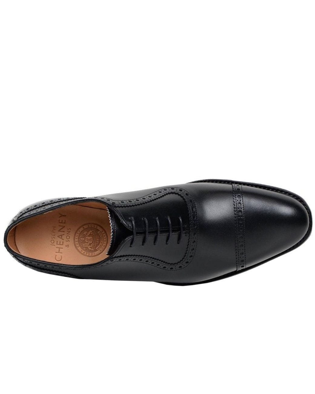 Cheaney Black Fenchurch Oxford Shoes for men