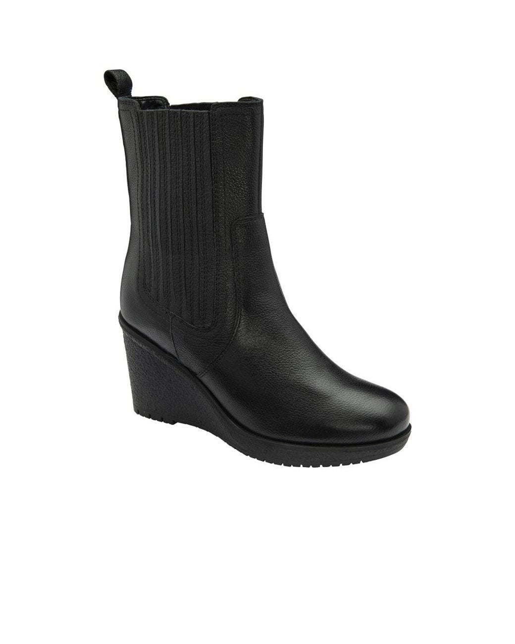 Ravel Black Calvay Wedge Heeled Ankle Boots