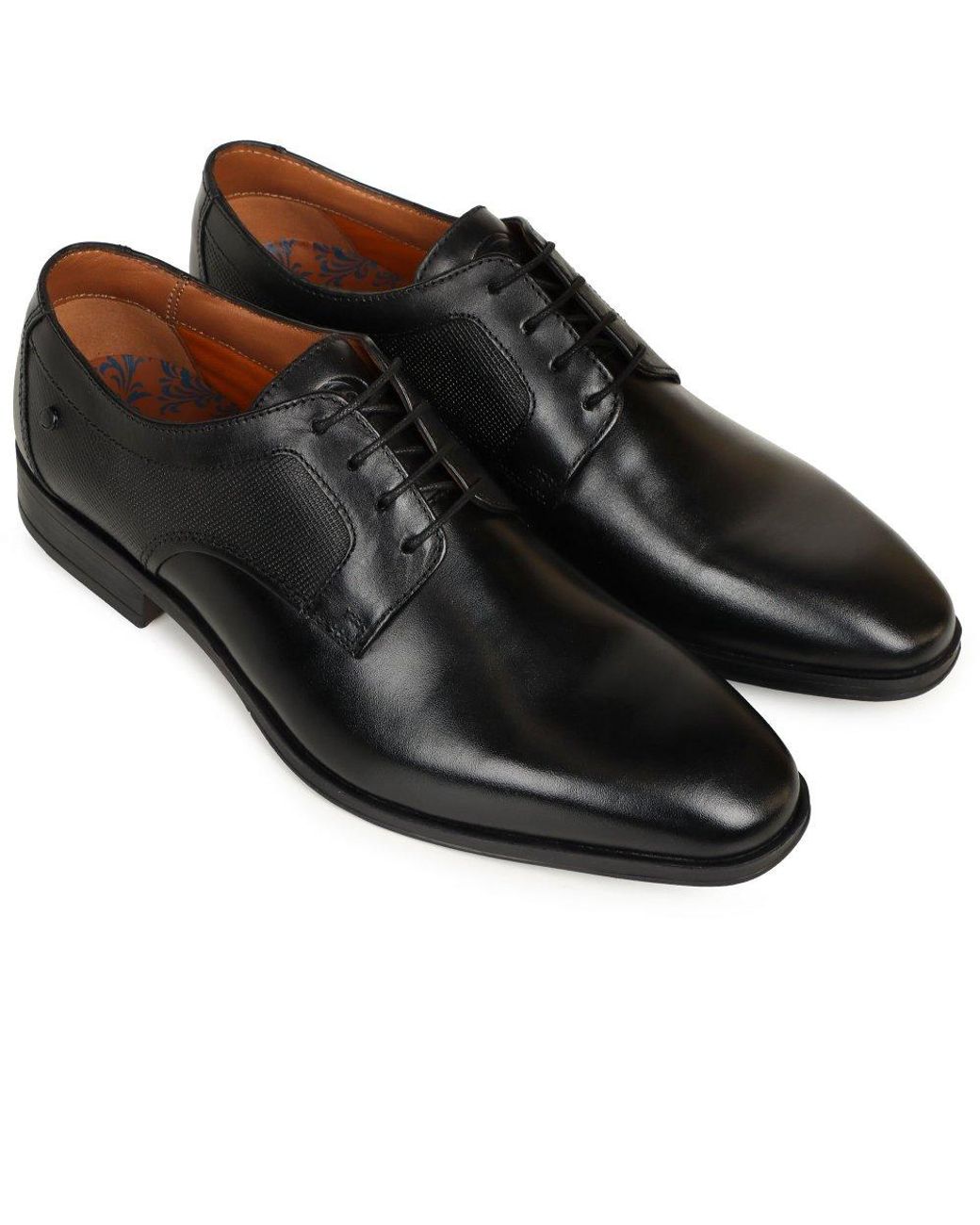 Base London Black Dome Classic Leather Shoes for men