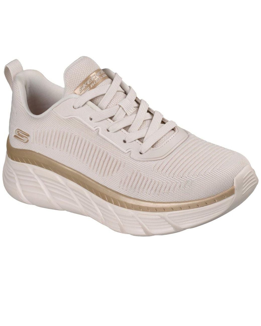 Skechers White Bobs B Flex Hi Flying Trainers