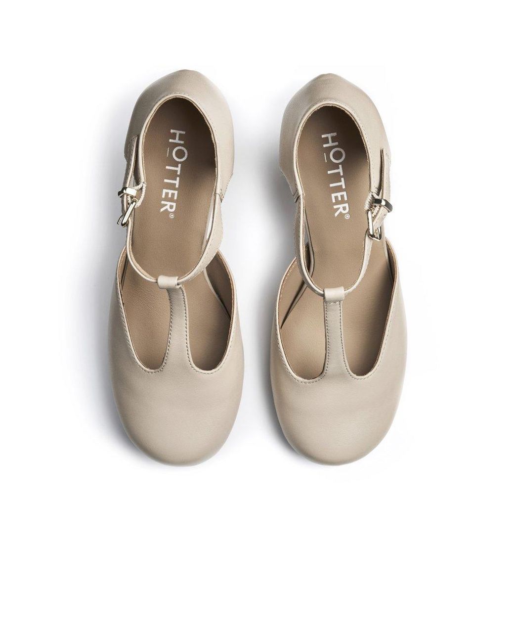 Hotter White Tempo T-Bar Court Shoes