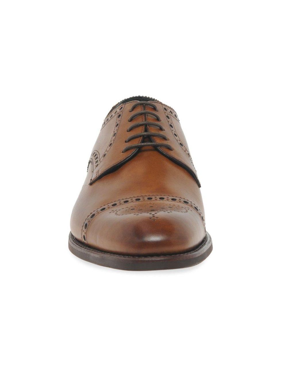 Loake Brown Roger Semi Brogues for men