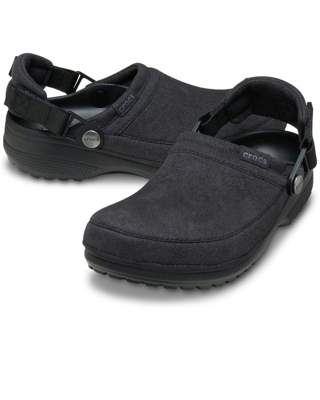 CROCSTM Black Classic Crafted Vegan Suede Clogs