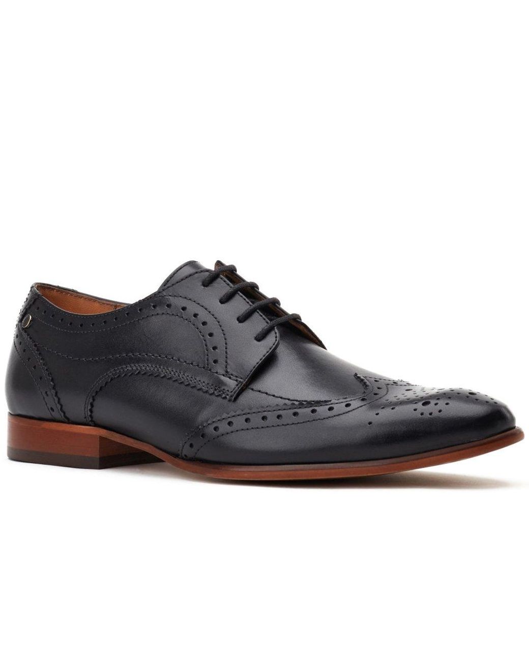 Base London Black Barbera Lace Up Brogues for men