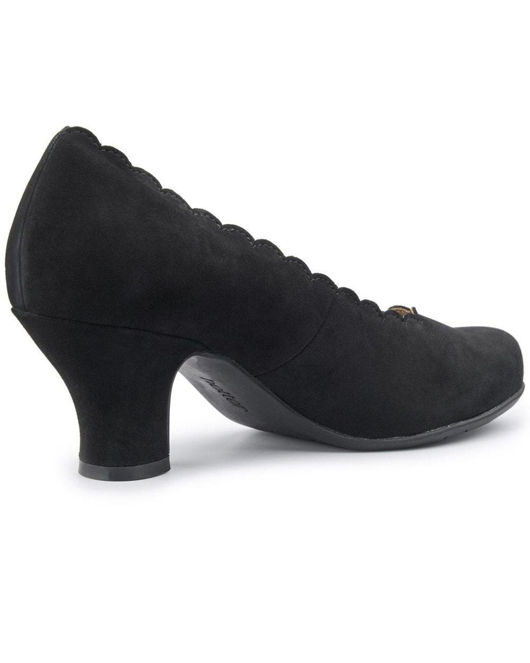 Hotter Black Jive Wide Fit Court Shoes