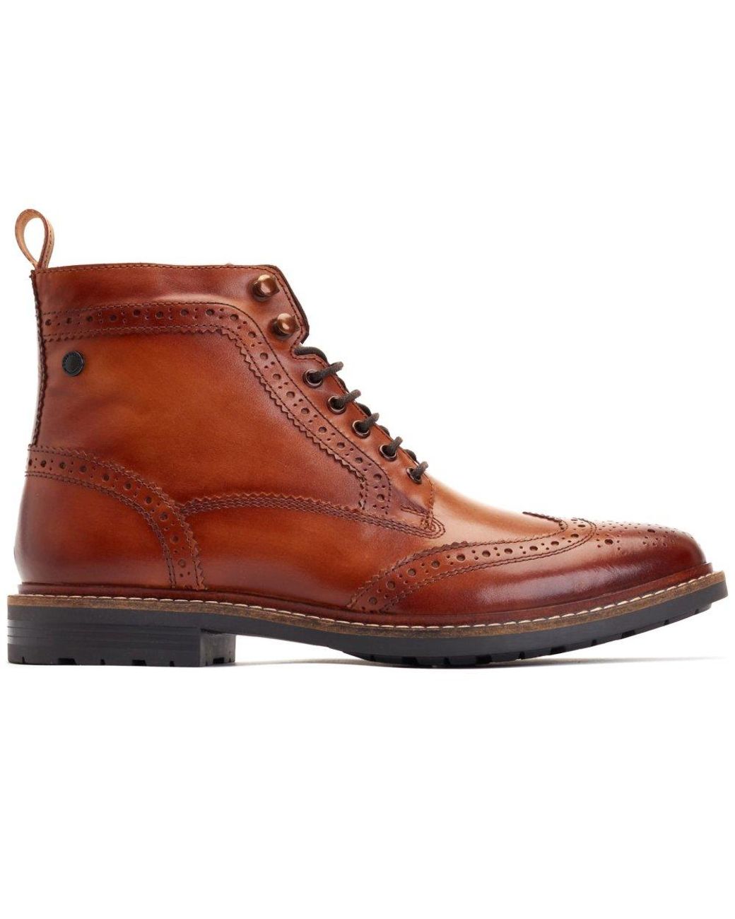 Base London Brown Dealer Brogue Boots for men